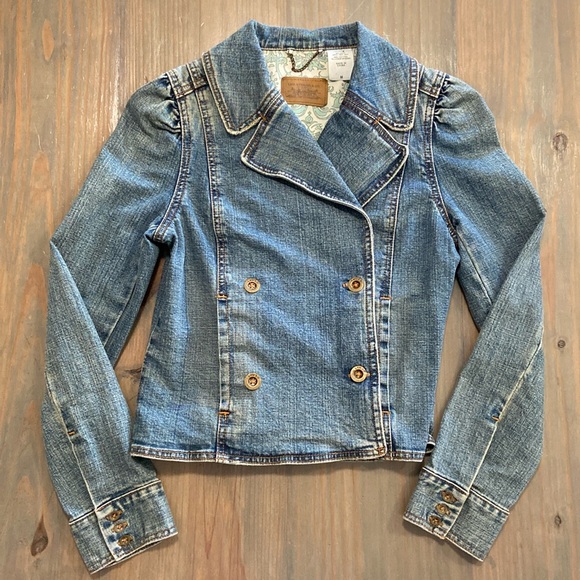 Levi's Jackets & Blazers - Vintage Levi Women’s Denim Notch Collar Double Breasted 2 Pocket Jacket - Medium